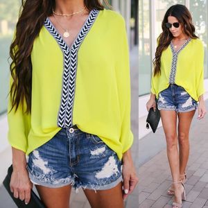 Vici Statement Shade Embroidered Blouse - Neon Yellow Green - Small